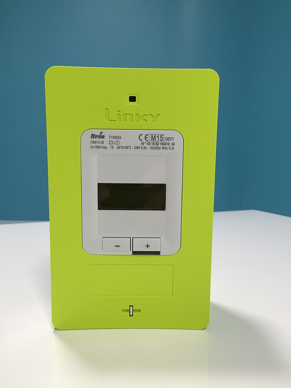 Photographie réelle d’un compteur électrique communicant Linky