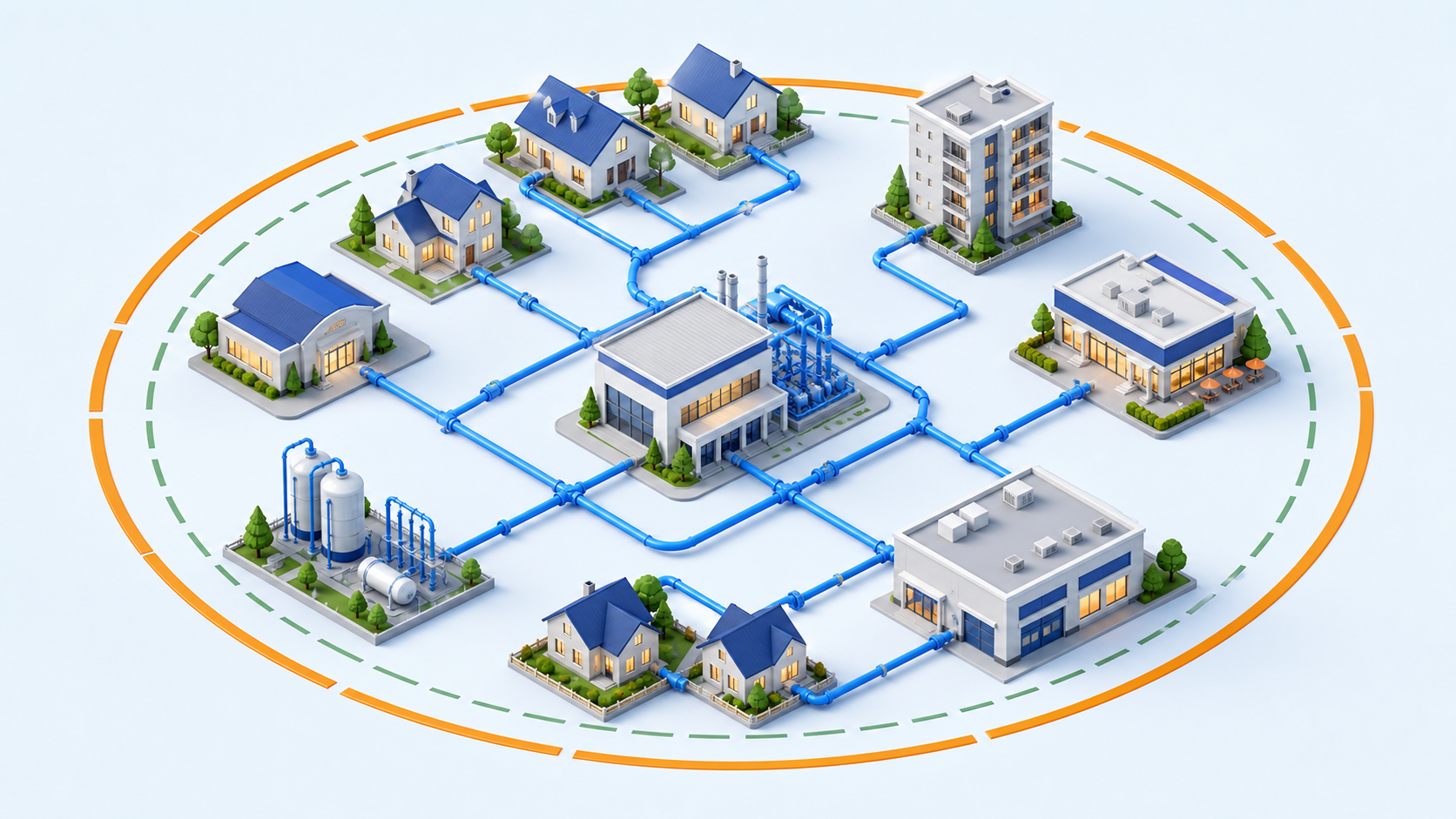 Illustration d’un réseau local de distribution de gaz